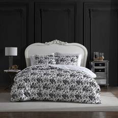 Betsey Johnson Toile Reversible Duvet Cover Black