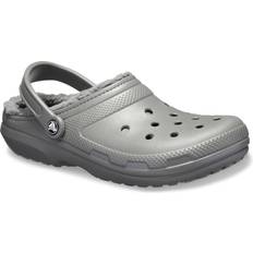 Grey - Women Outdoor Slippers Crocs Classic Lined - Slate Grey/Smoke