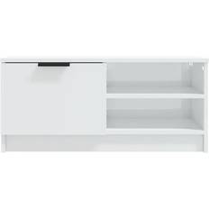 vidaXL 811478 White High Gloss TV Bench 80x36.5cm