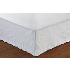 Greenland Home Fashions Paisley Quilted Bed Skirt Valance Sheet White