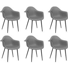 vidaXL 3082358 Grey Kitchen Chair 84cm 6pcs