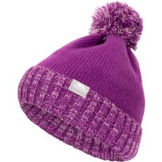 Purple Beanies Children's Clothing Trespass Kids Bobble Hat Knitted Fleece Lined Nefti Purple 5/7