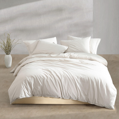 Calvin Klein Washed Percale Solid Reversible 3 Duvet Cover White