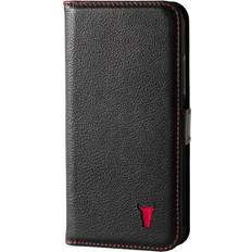 Torro iPhone 11 Pro Max Leather Case with Stand function Black with Red Detail