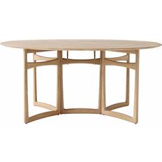 &Tradition Drop Leaf HM6 White Oiled Oak Dining Table 142x163cm