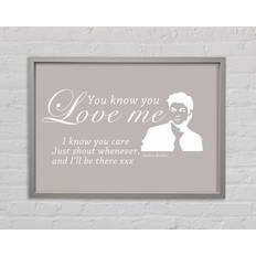 Happy Larry Music Quote You Know Justin Grey Framed Art 84.1x59.7cm