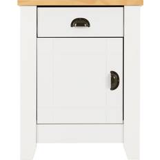 SECONIQUE Ludlow White/Oak Bedside Table 41x47cm