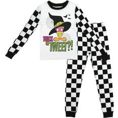 BioWorld Girls Youth White Looney Tunes Long Sleeve T-Shirt & Pants Sleepwear Set