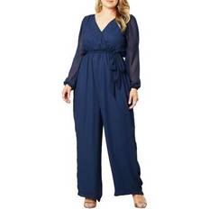 Kiyonna Celina Long Sleeve Chiffon Jumpsuit