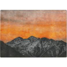 Orange Chopping Boards East Urban Home Tempered Glass Orange Sky Above Mountains Chopping Board