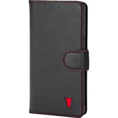 Torro Google Pixel 7 Leather Wallet Case Black with Red Detail