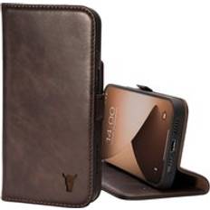 Torro iPhone 14 Leather Case with Stand function Dark Brown