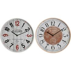 Home ESPRIT White Crystal MDF Wall Clock 40cm