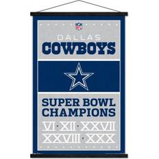 Trends International Dallas Cowboys 5-Time Super Bowl Champions 24'' x 34'' Magnetic Framed Poster