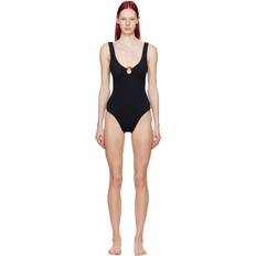 Hunza G Womens Black Celine Plunge-neck Swimsuit