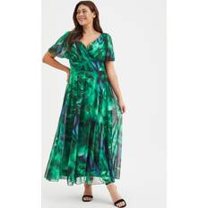 Scarlett & Jo Scarlett & Jo Isabelle Float Sleeve Rose Maxi Dress