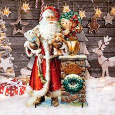 DesignoCracy Silent Night Santa Christmas Outdoor Yard Christmas Santa Snowman