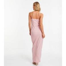 Solid Colours Dresses Quiz Pink Ruched Maxi Dress New Look