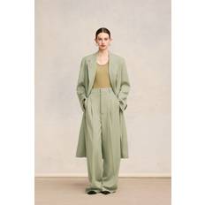 Women - Wool Trousers Ami Paris High Waist Trousers Green for Women