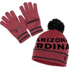 Wear by Erin Andrews Women's Cardinal Arizona Cardinals Double Jacquard Cuffed Knit Hat with Pom Gloves Set