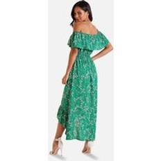 Florals Dresses MELA Green Ditsy Floral Frill Dip Hem Maxi Dress New Look