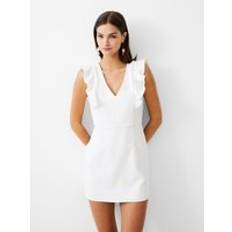 French Connection Short Dresses - Women French Connection Frill Vee Tailored Mini Dress Summer White