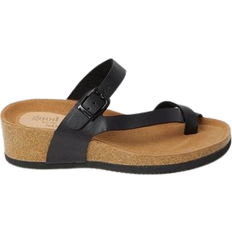 Riley Comfort Toeloop Low Wedge Footbed - Black