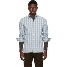 RRL Blue & Off-White Check Shirt CREME/BLUE