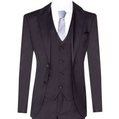 Paul Andrew Tuxedo Suit Classic Satin Dinner Tailored Fit Wedding Prom - Black