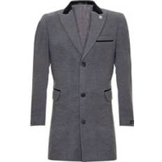 Grey Coats Mens Peaky Blinder Long Crombie Overcoat Jacket Grey