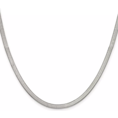 Chisel Herringbone Chain Necklace - Silver