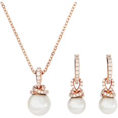 Swarovski Jewellery Sets Swarovski Originally Necklace & Earrings Set - Rose Gold/Pearls/Transparent