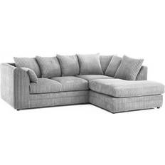 Luxor Jumbo Cord Silver Sofa 212cm 4 Seater