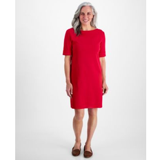 Style & Co Petite Boat-Neck Knit Dress, Created for Macy's Gumball Red