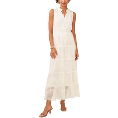 1.State Women's Sleeveless Tie V-Neck Smocked-Waist Maxi Dress New Ivory