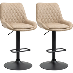 Homcom Retro Light Khaki Bar Stool 117cm 2pcs