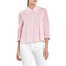 English Factory Women's Ruffled Collar Blouse Pink