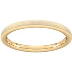 Goldsmiths 2mm Shape Standard Polished Chamfered Edges With Matt Centre Wedding Ring In Carat Yellow Ring