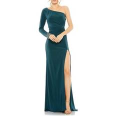 Mac Duggal Women's One Sleeve Beaded Cuff Side Twist Gown - Ocean