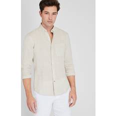 Club Monaco Long Sleeve Solid Linen Shirt