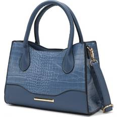 MKF Collection Gili Crocodile Embossed Tote Handbag - Denim