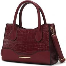 MKF Collection Gili Crocodile Embossed Tote Handbag - Burgundy