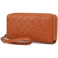 MKF Collection MKF Collection Honey Genuine Leather Quilted Flower-Embossed Wristlet Wallet Mia K