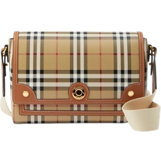 Burberry Note Check Crossbody Bag - Briar Brown