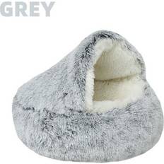 SRJ STAR Gray, 60*60cm Winter Warm Pet Bed Cozy Cocoon Soft Plush Cat Dog Kennel