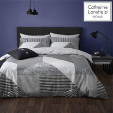 Duvet Covers Catherine Lansfield Larsson Geo Duvet Cover Grey (220x135cm)