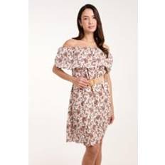 Clothing Blue Vanilla Bardot Broderie Mini Dress Chocolate