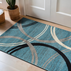 World Rug Gallery Contemporary Abstract Blue