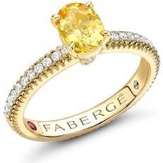 Faberge Colours of Love 18ct Yellow Gold Yellow Sapphire Diamond Fluted Ring