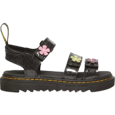 Dr. Martens Junior Klaire Coated Glitter Velcro Sandals - Black